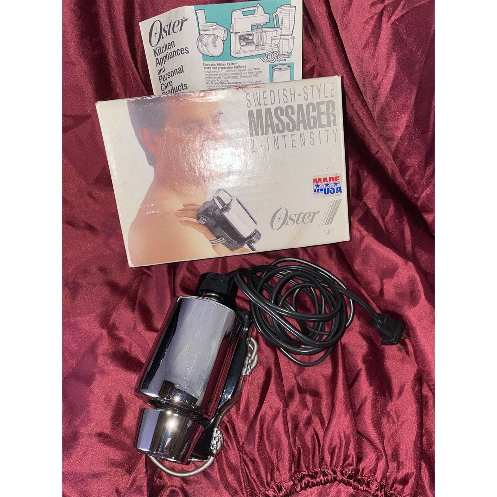 Vintage Chrome Oster Swedish Massager! Barely Used! 2 Levels 138-11 Box & Flyer!
